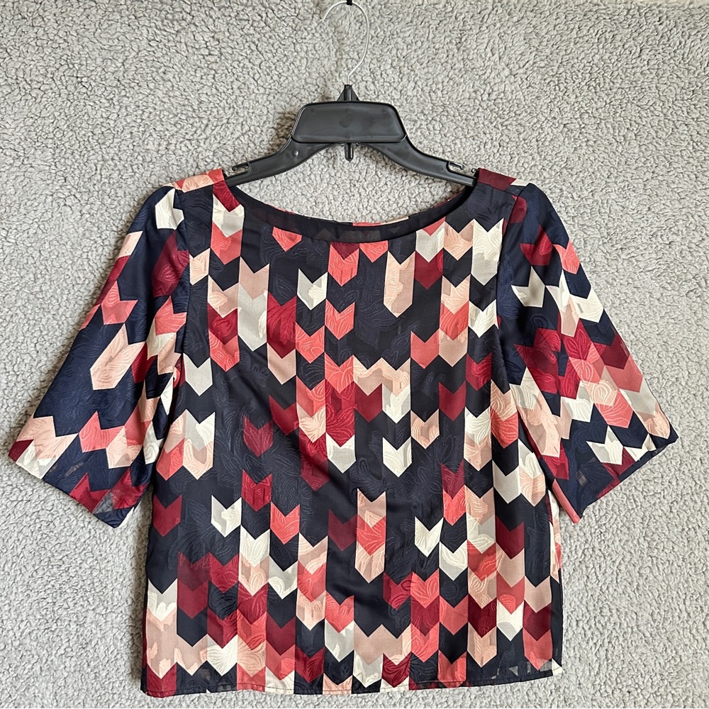 Ann Taylor Petite Geometric Patterned Women's Top